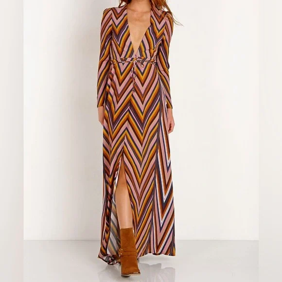 Flynn Skye - Chevron Maxi Wrap Dress - Picture 3 of 3